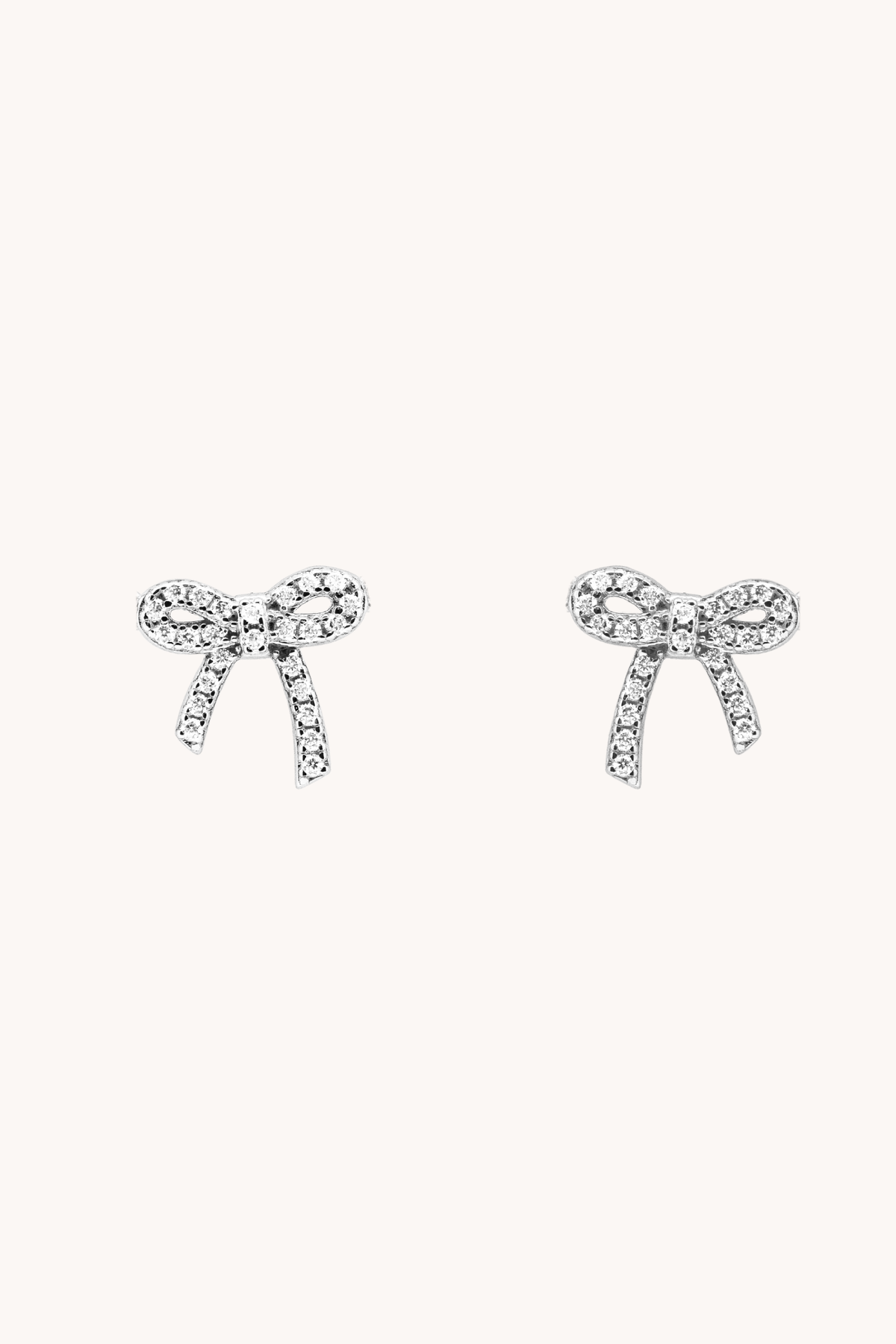 Petite Bow Silver Studs