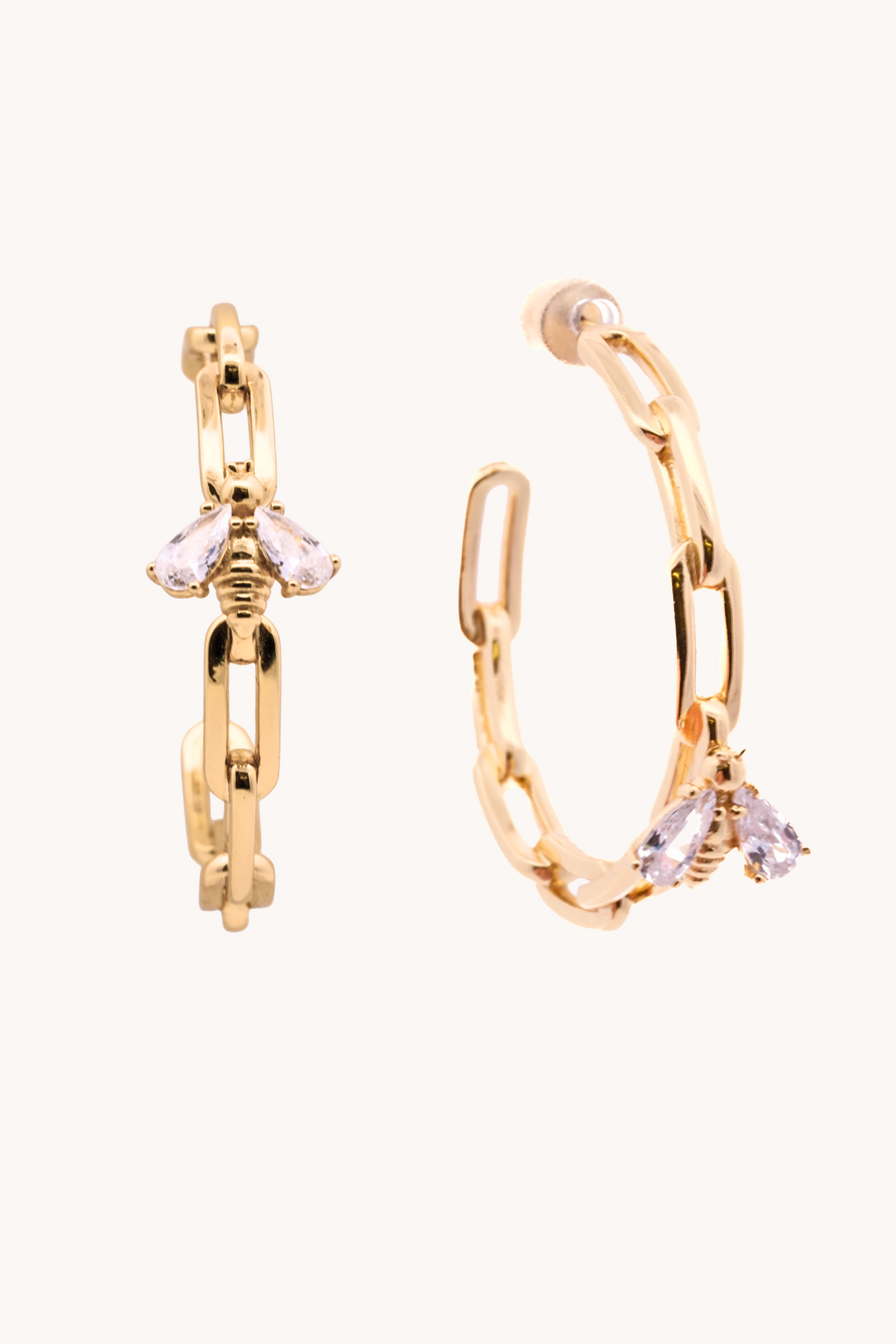 Bumblebee Paperclip Gold Loops