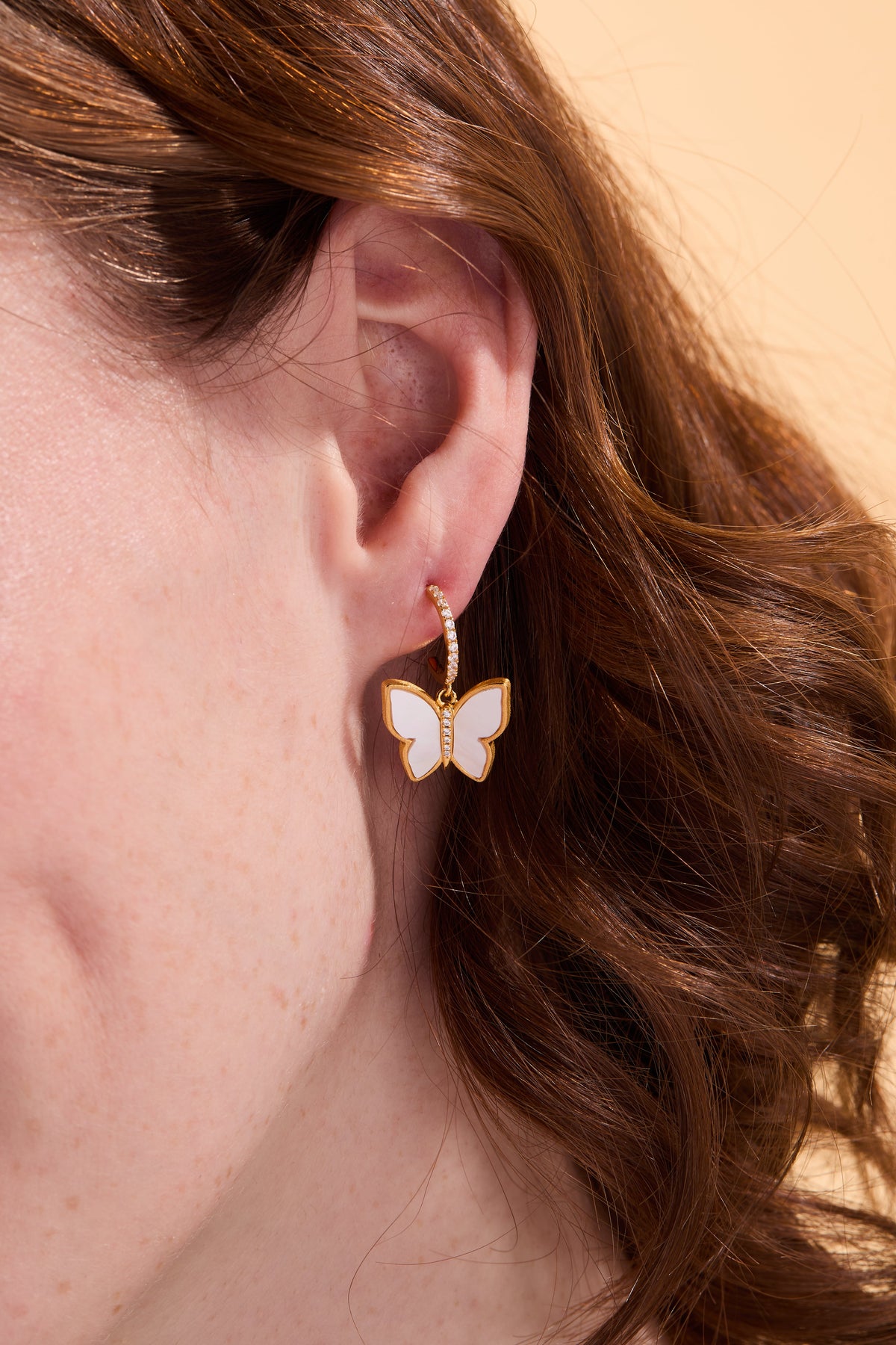Butterfly Mother of Pearl Drop Earrings
