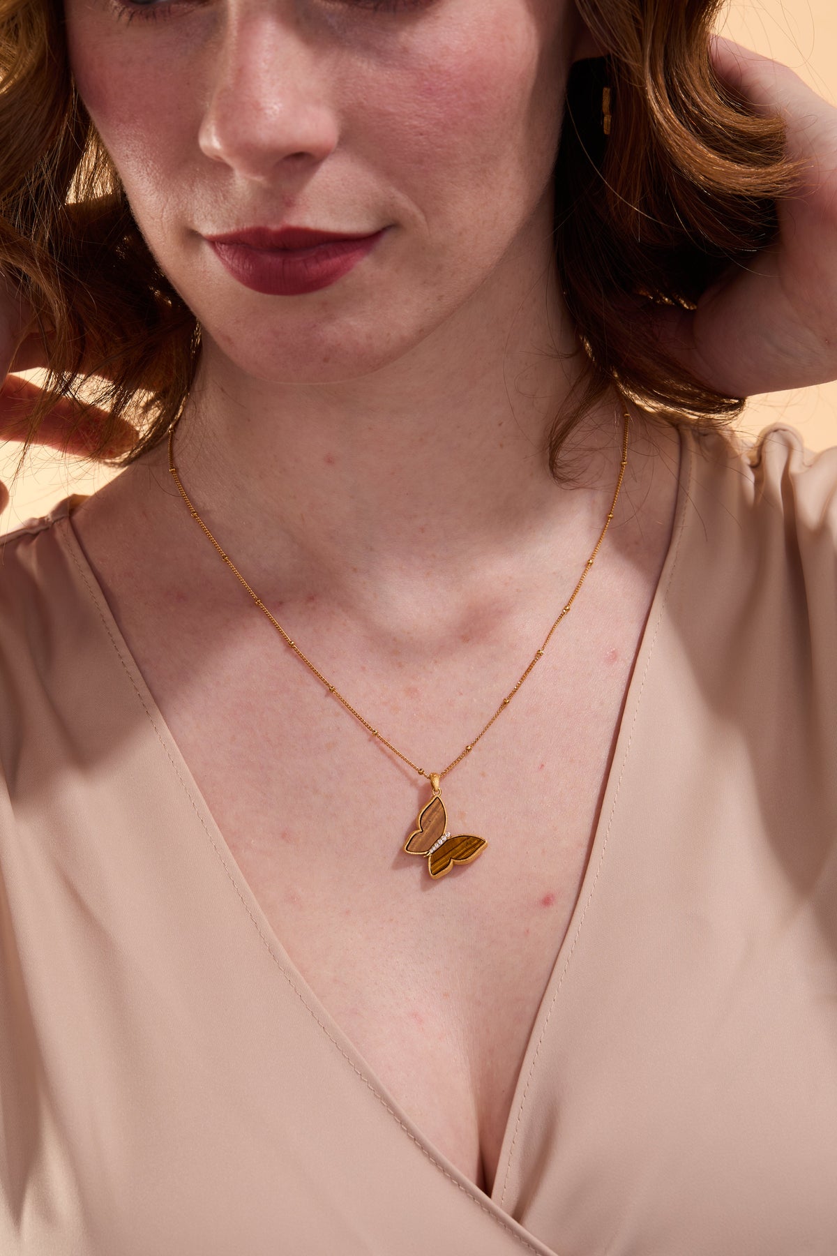 Butterfly Tiger Of Eye Necklace