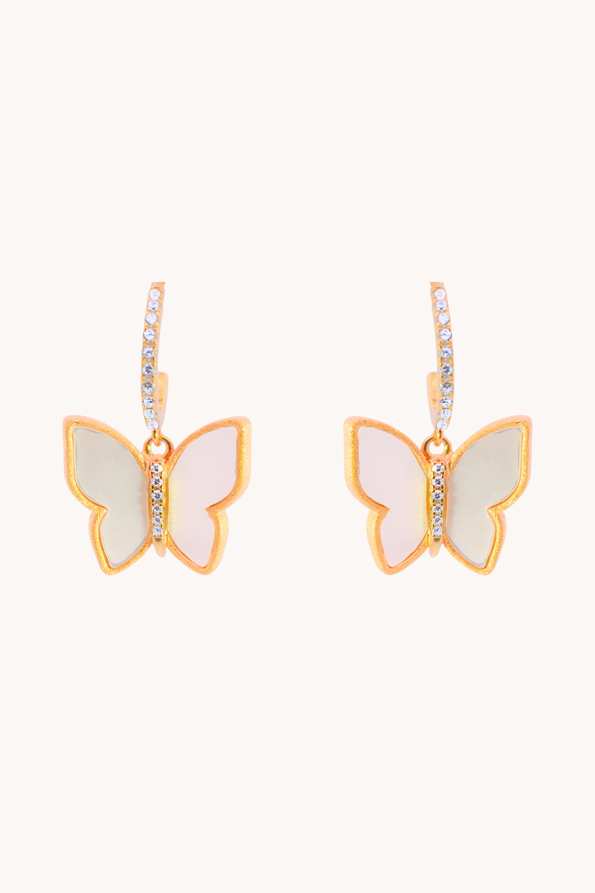 Butterfly Mother of Pearl Drop Earrings
