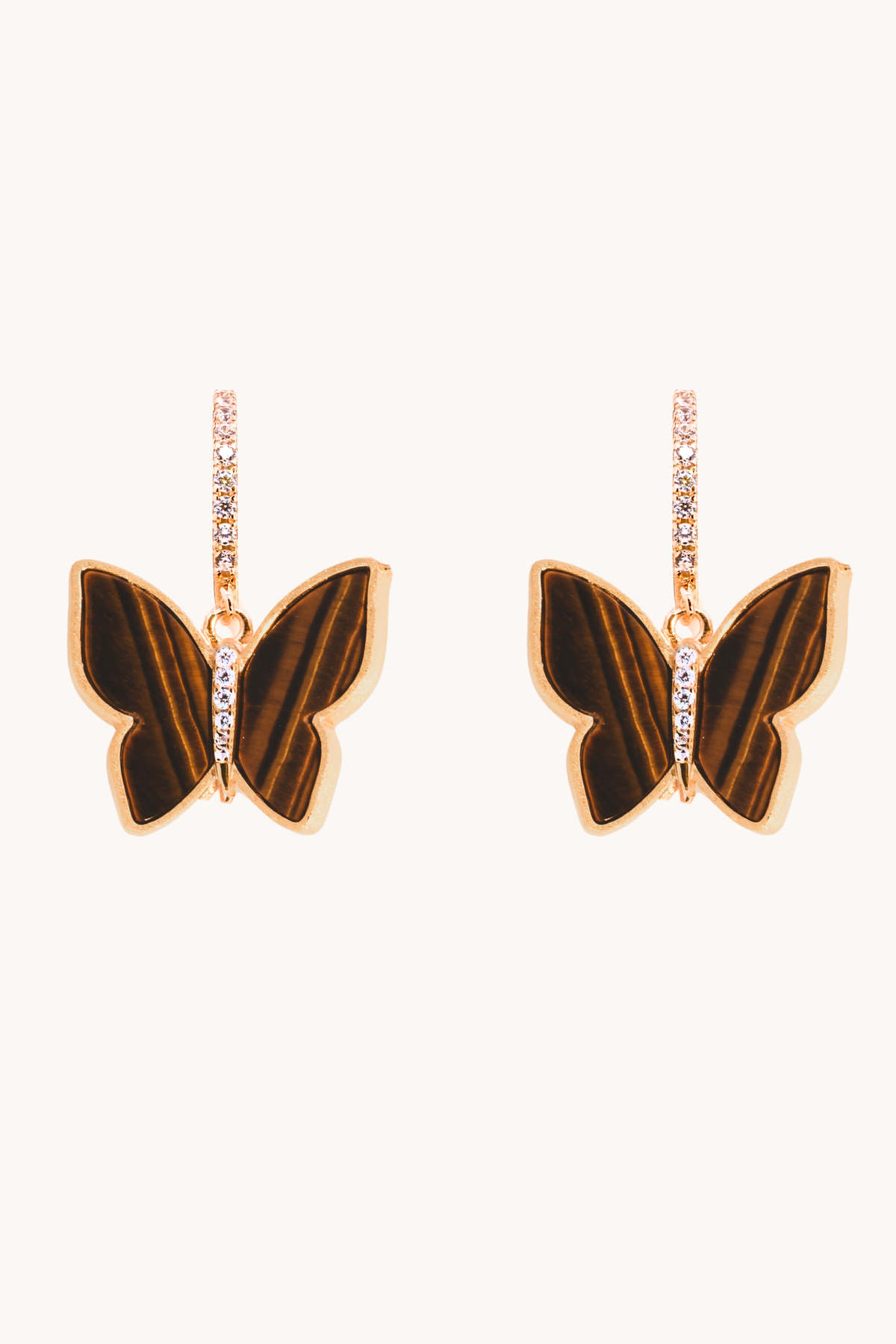 Butterfly Tiger Of Eye Drop Earrings