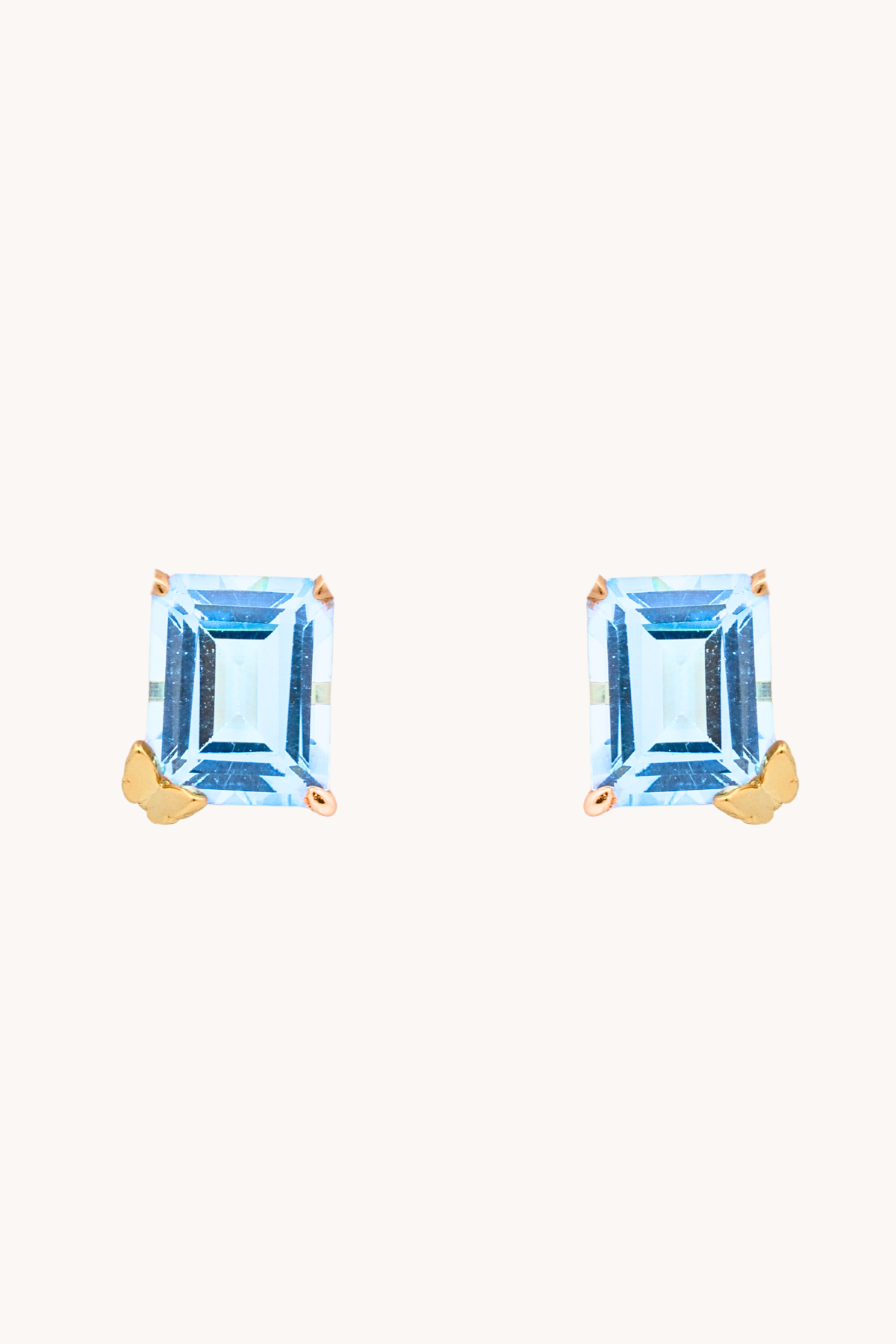 Butterfly Aquamarine Gold Studs