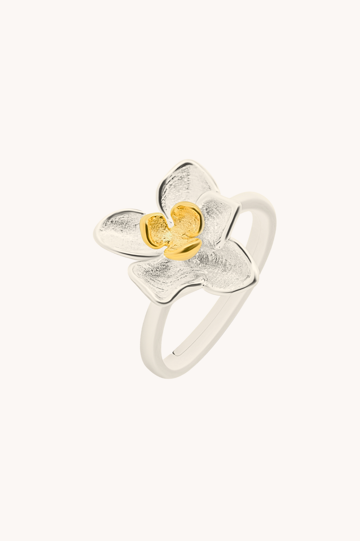 Daffodil Silver Adjustable Ring