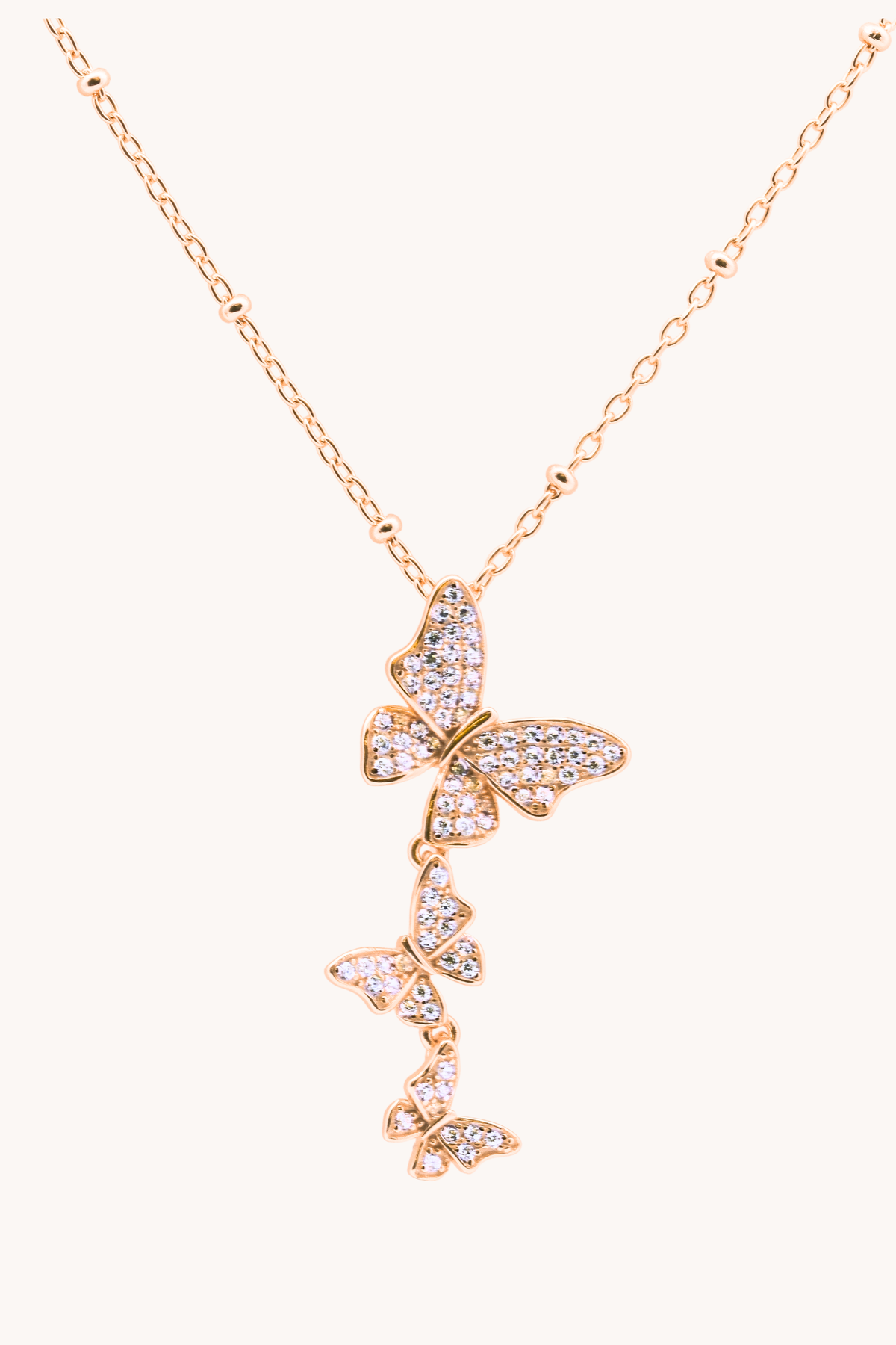 Dancing Butterfly Gold Necklace