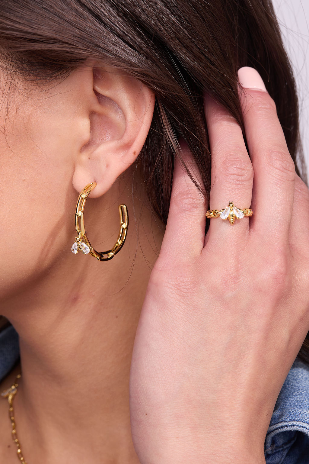 Bumblebee Paperclip Gold Loops