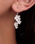 Cherry Blossom Silver Drop Earrings