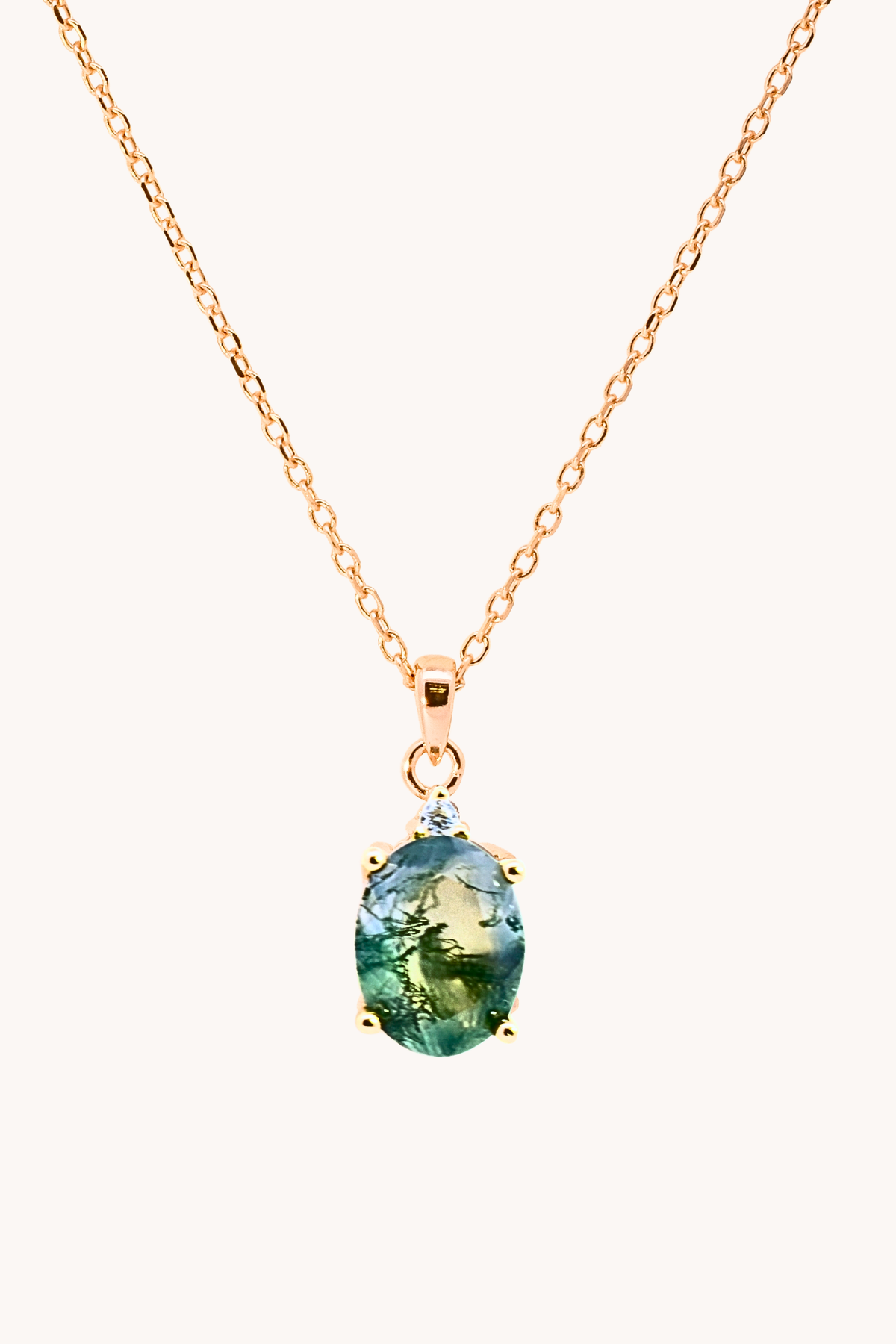 Green Moss Round Necklace