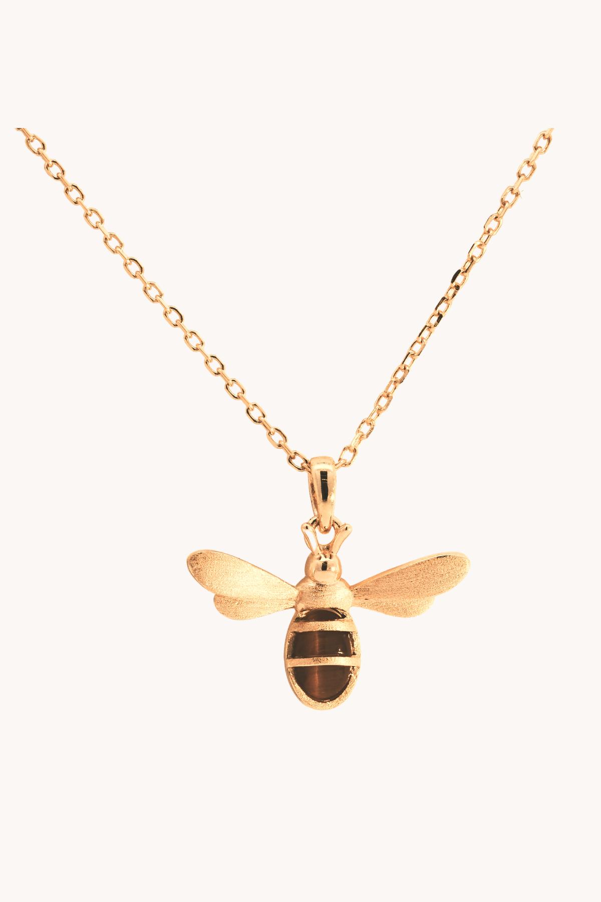 Honeybee Tiger's Eye Gold Necklace – Gratinsta