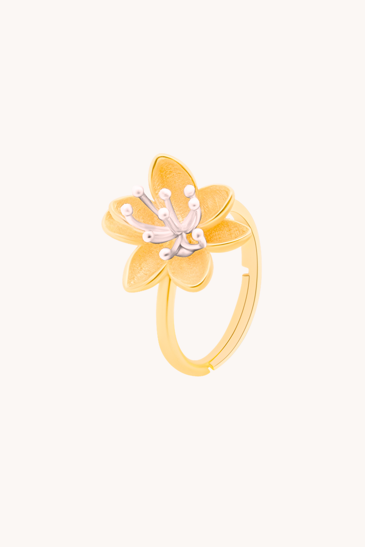 Lotus Gold Adjustable Ring