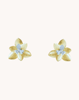 Lotus blossom gold stud earrings
