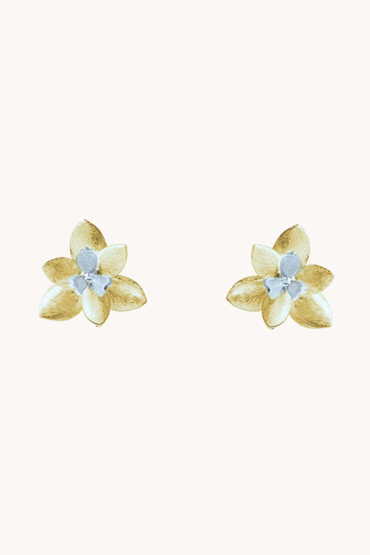Lotus blossom gold stud earrings