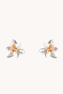 Lotus blossom silver stud earrings
