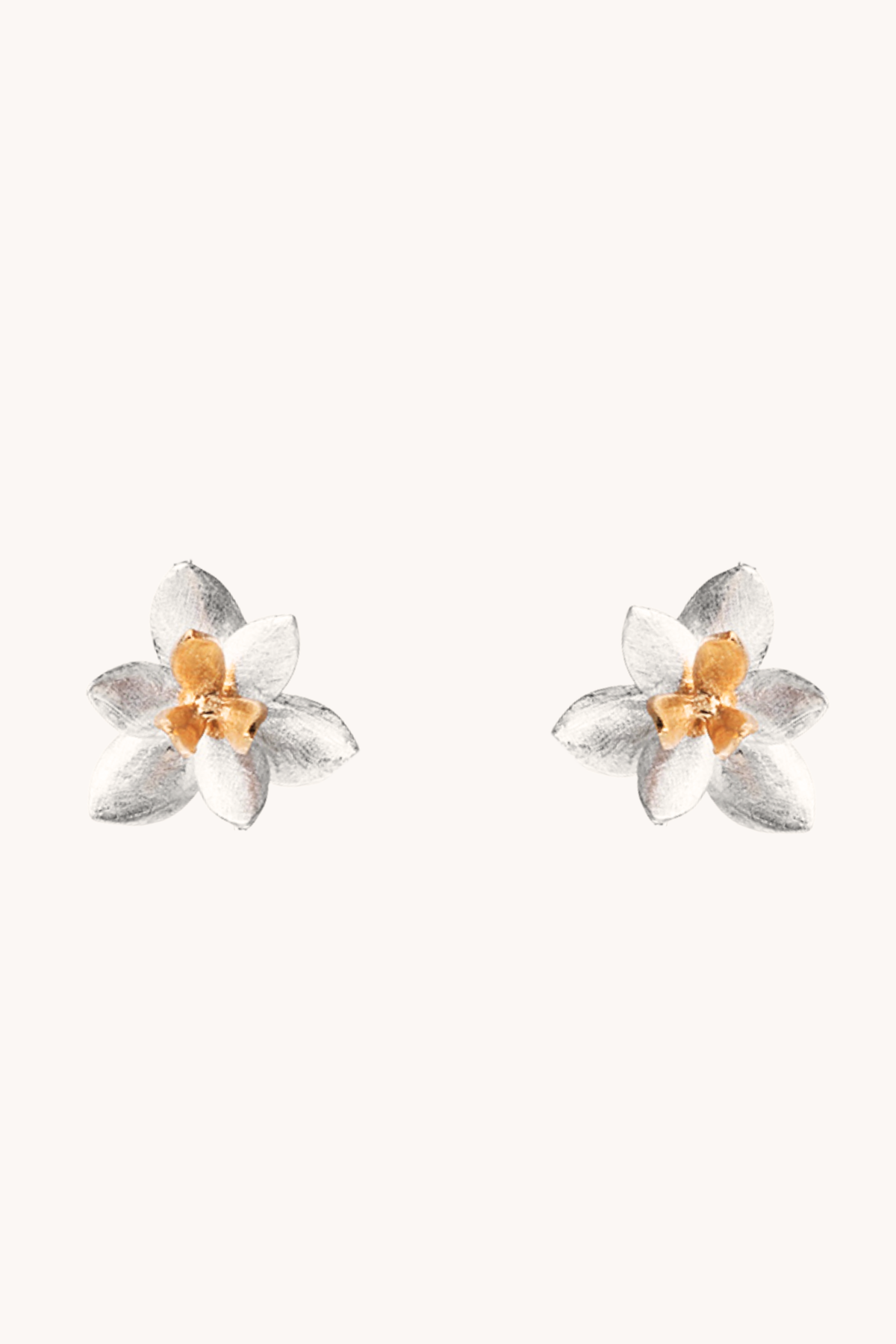 Lotus blossom silver stud earrings