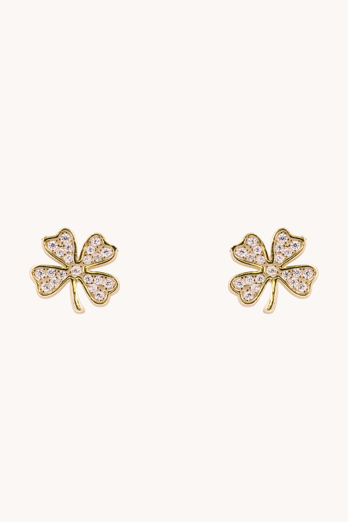 Lucky Clover Gold Studs