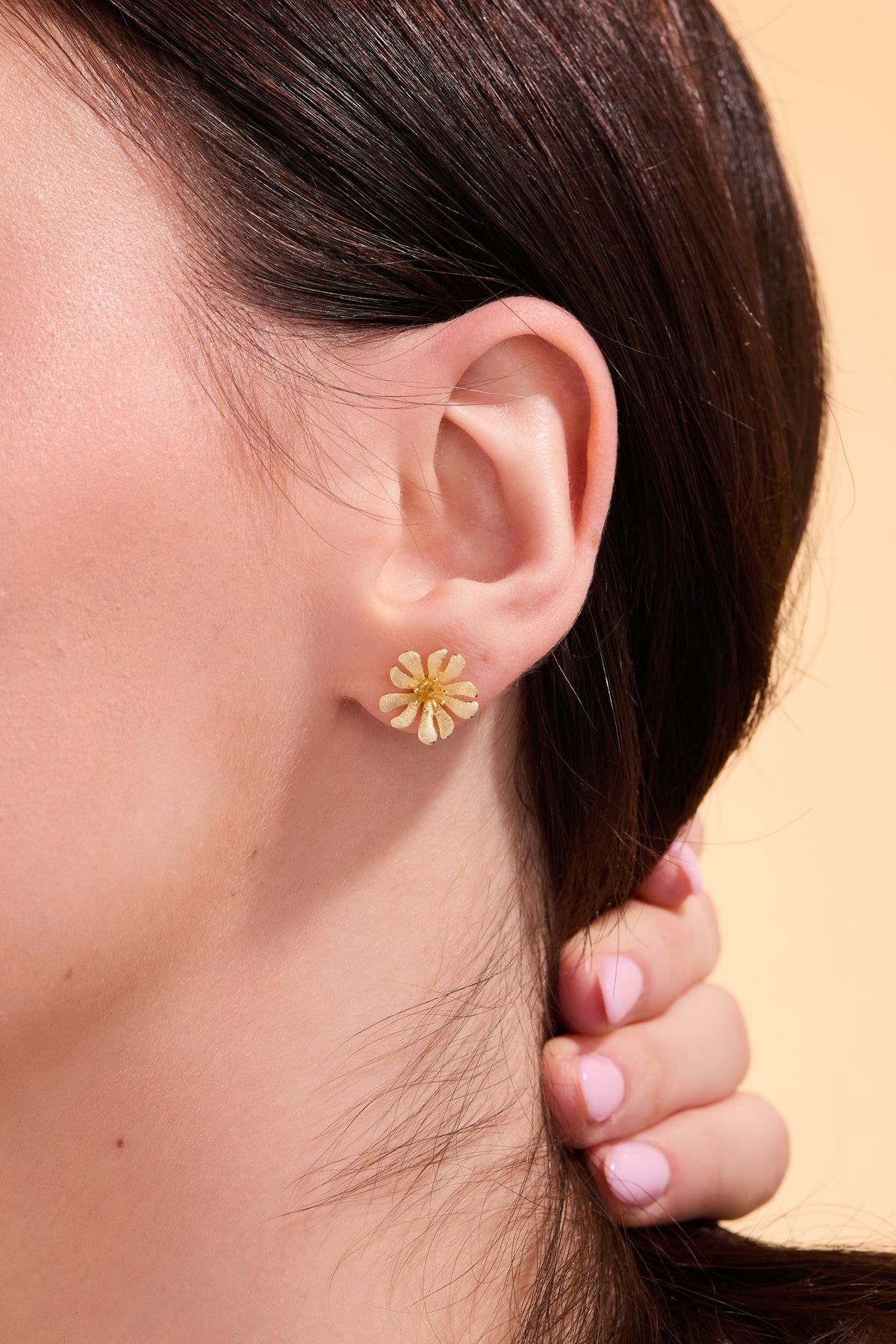 Parijatak Gold Stud Earrings