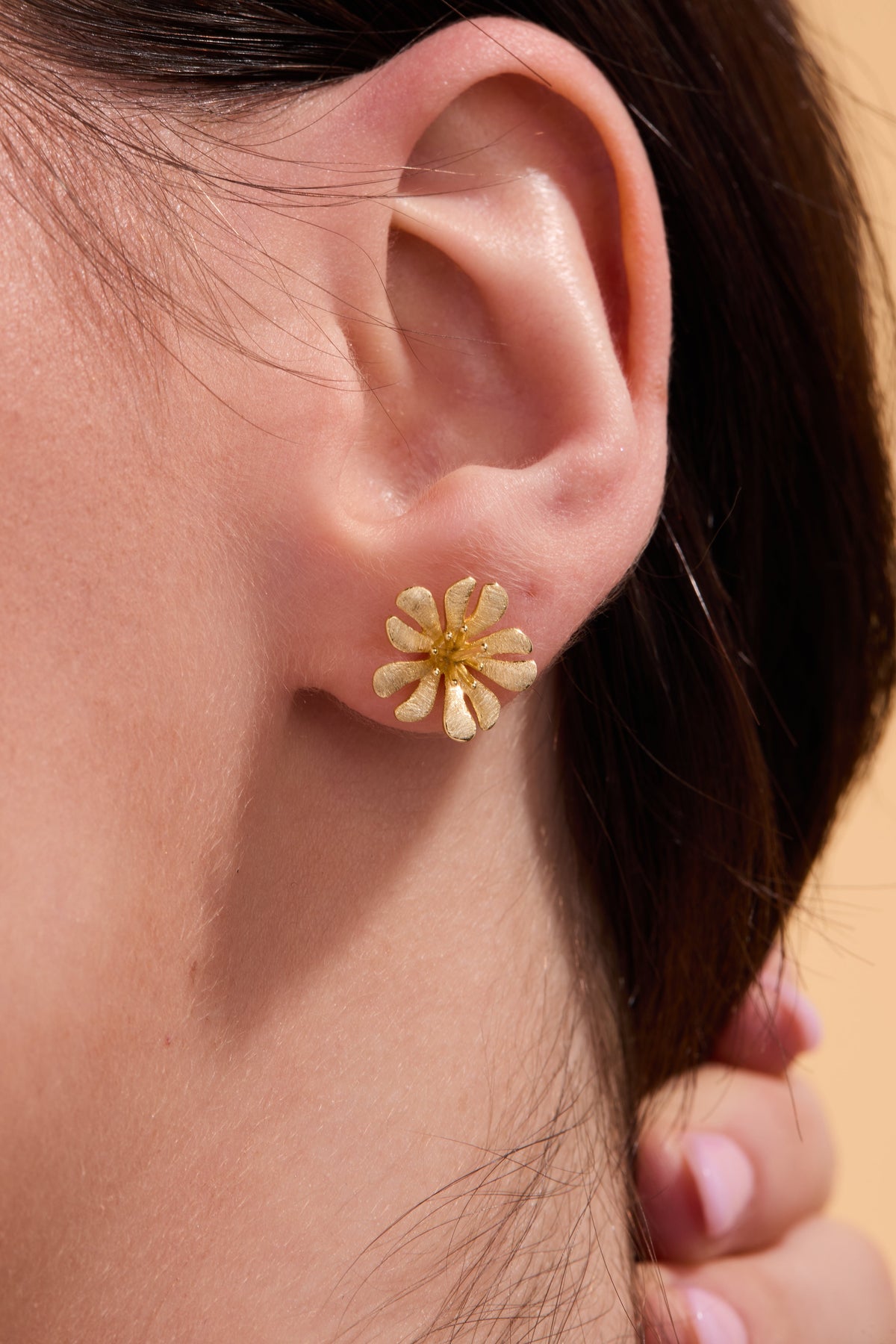 Parijatak Gold Stud Earrings