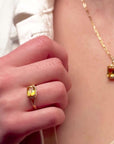 Citrine Timeless Gold Adjustable Ring