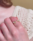 Dancing Butterfly Duo Gold Adjustable Ring