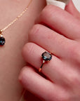 London Blue Topaz Oval Gold Adjustable Ring