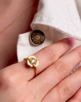 Rosebud gold adjustable ring