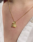 Cherry Blossom Bunch Gold Pendant With Chain