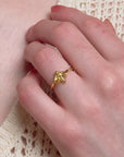 Bumblebee Citrine Gold Adjustable Ring