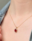 Garnet Oval Pendant With Chain