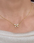 Beautiful Bow Gold Necklace