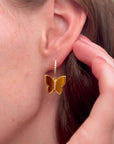 Butterfly Tiger Of Eye Drop Earrings
