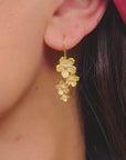Cherry Blossom Gold Drop Earrings