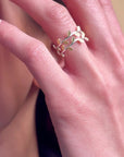 Delicate Vine Silver Adjustable Ring