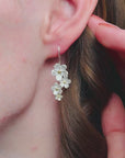 Cherry Blossom Silver Drop Earrings
