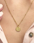 August Poppy Gold Birthflower Necklace