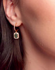 Green Moss Gold Drop Earrings