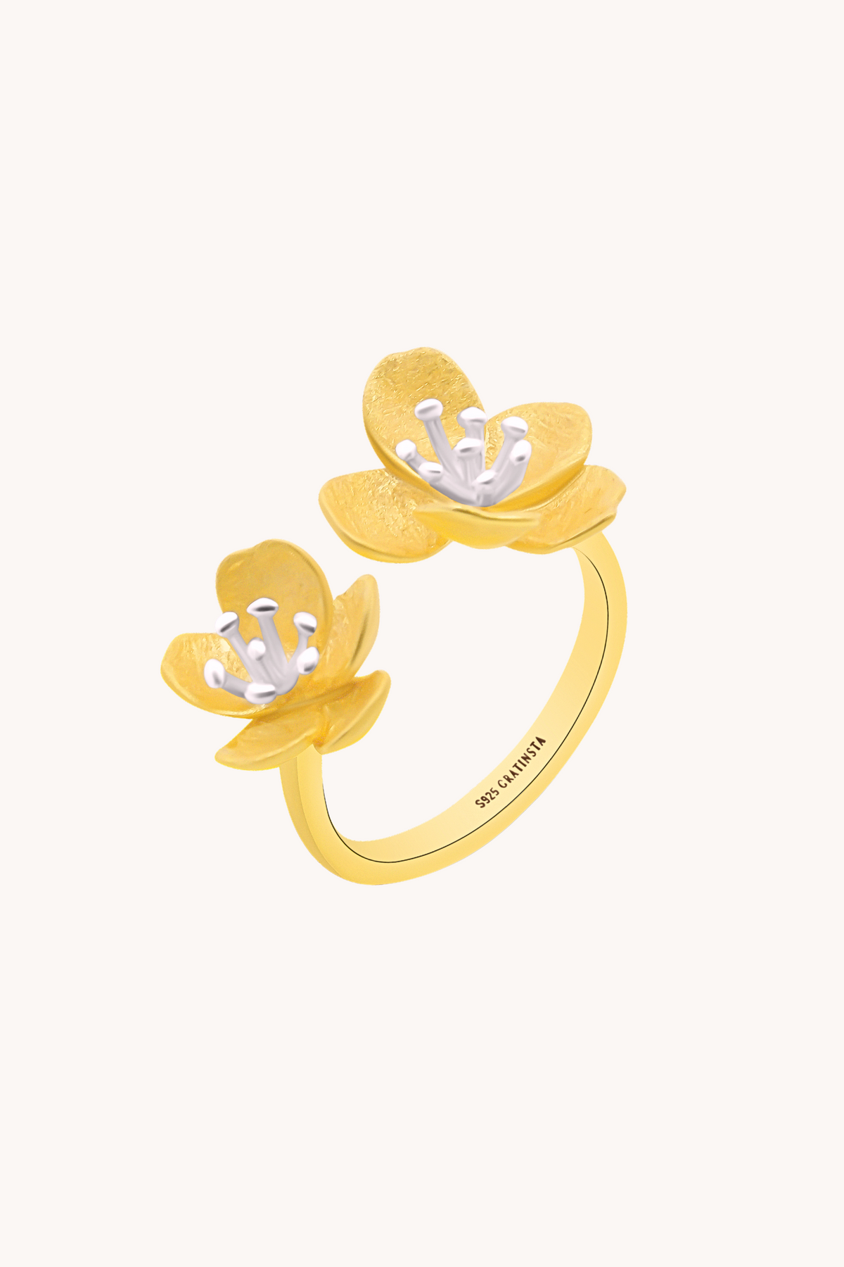 Sakura Bouquet Gold Adjustable Ring