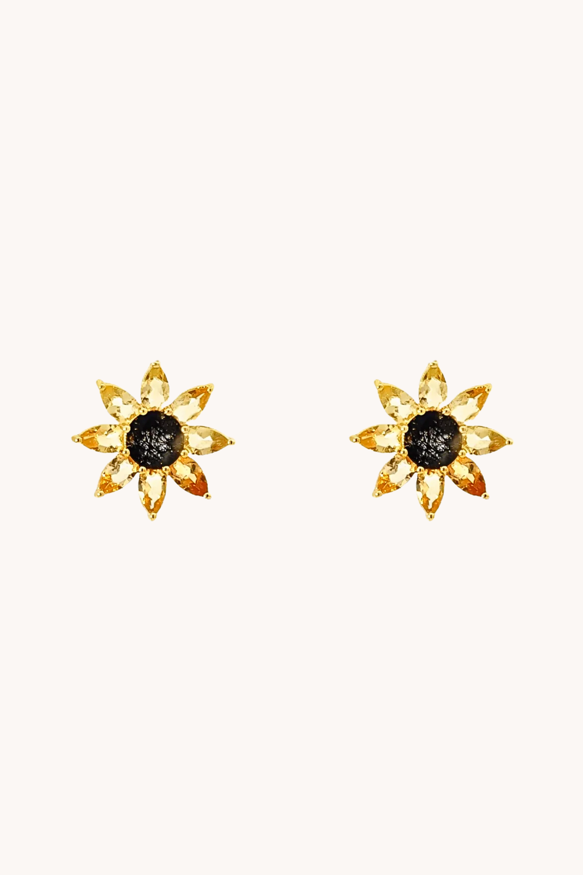Sunflower gold stud earrings