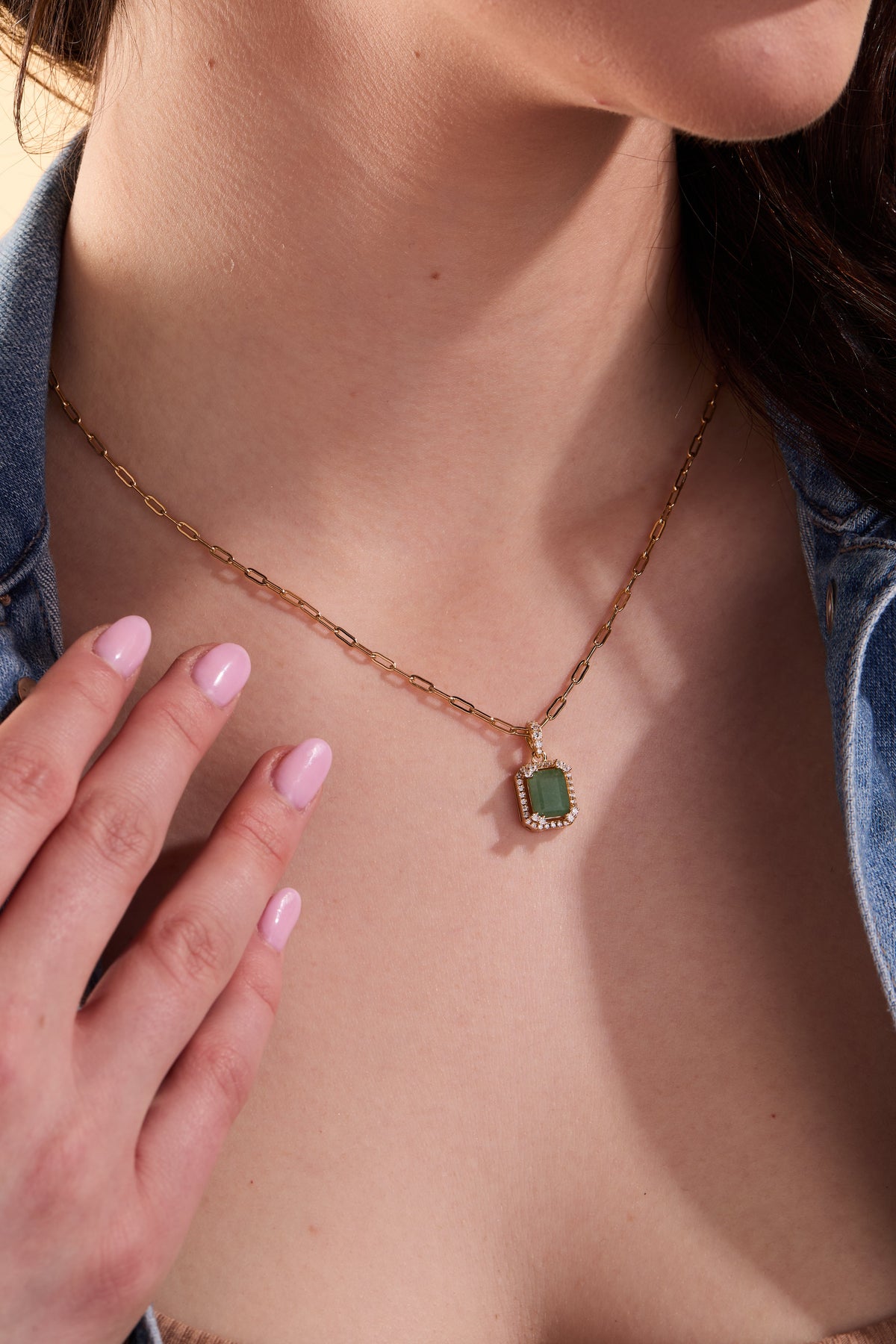 Jade Timeless Pendant With Chain