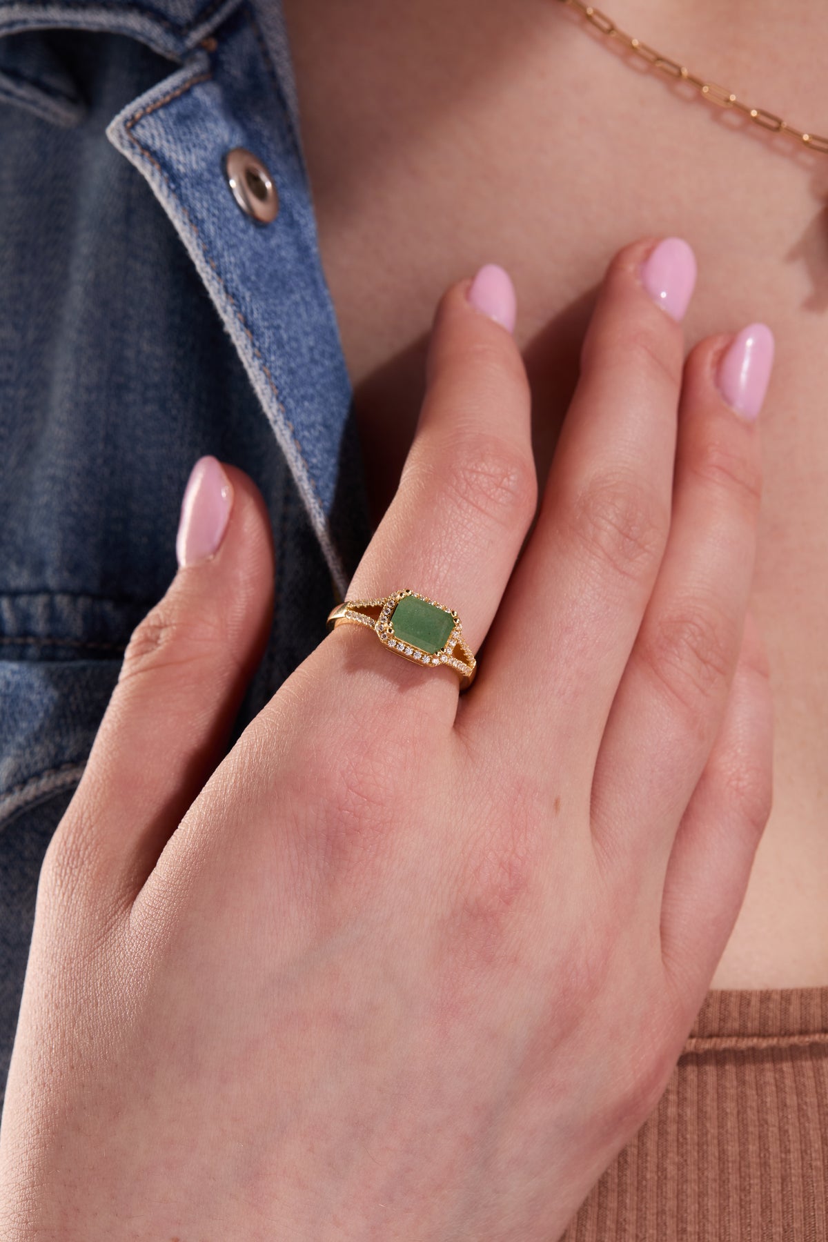 Jade Timeless Gold Adjustable Ring