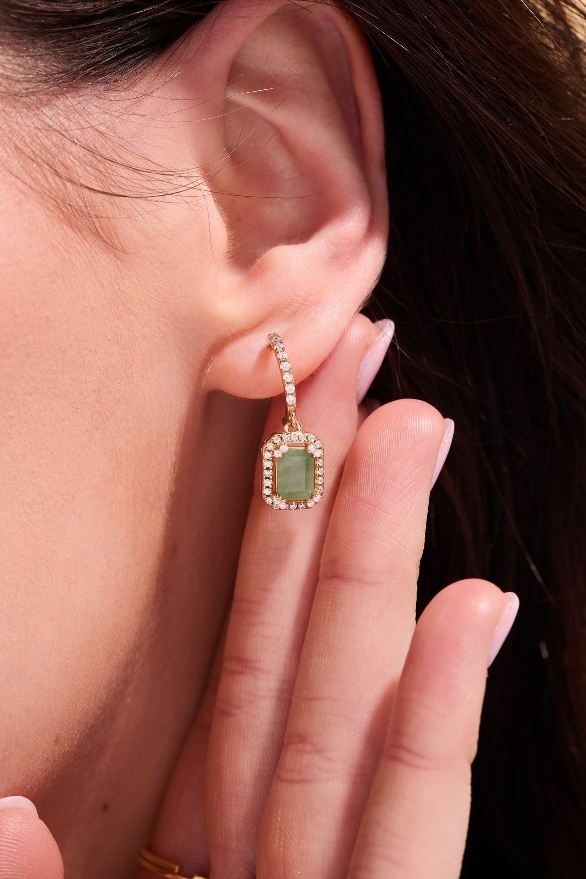 Jade Timeless Gold Drop Earrings