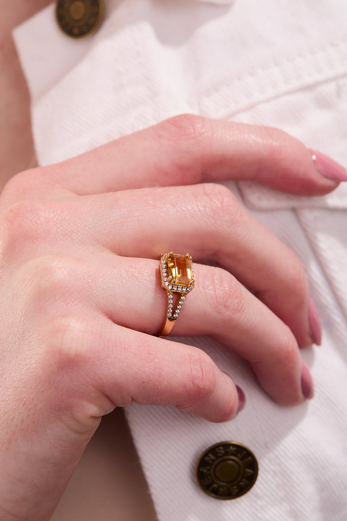 Citrine Timeless Gold Adjustable Ring