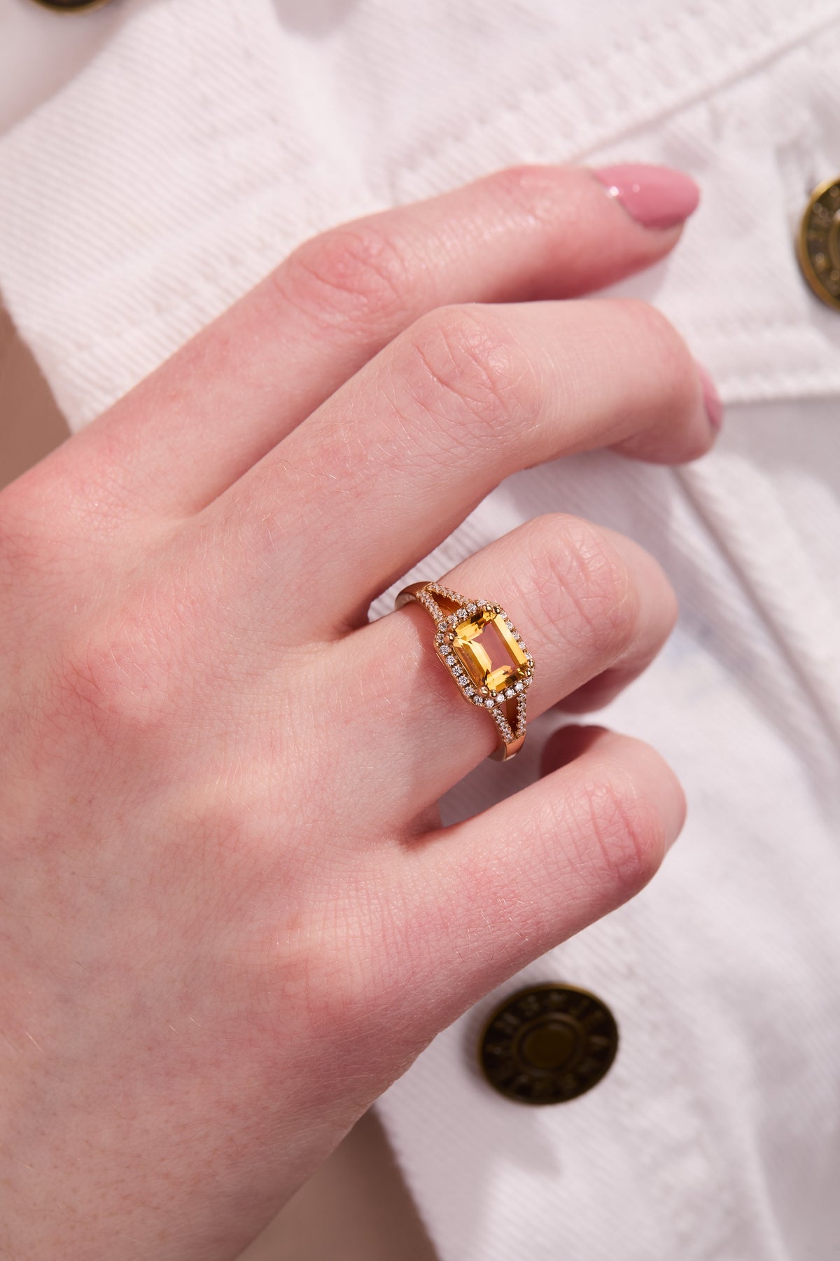 Citrine Timeless Gold Adjustable Ring