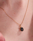 London Blue Topaz Oval Pendant with Chain