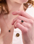 London Blue Topaz Oval Gold Adjustable Ring