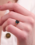 London Blue Topaz Oval Gold Adjustable Ring