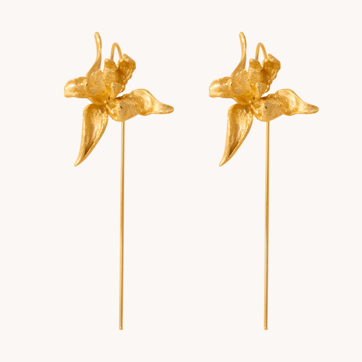 Iris Gold Drop Earrings