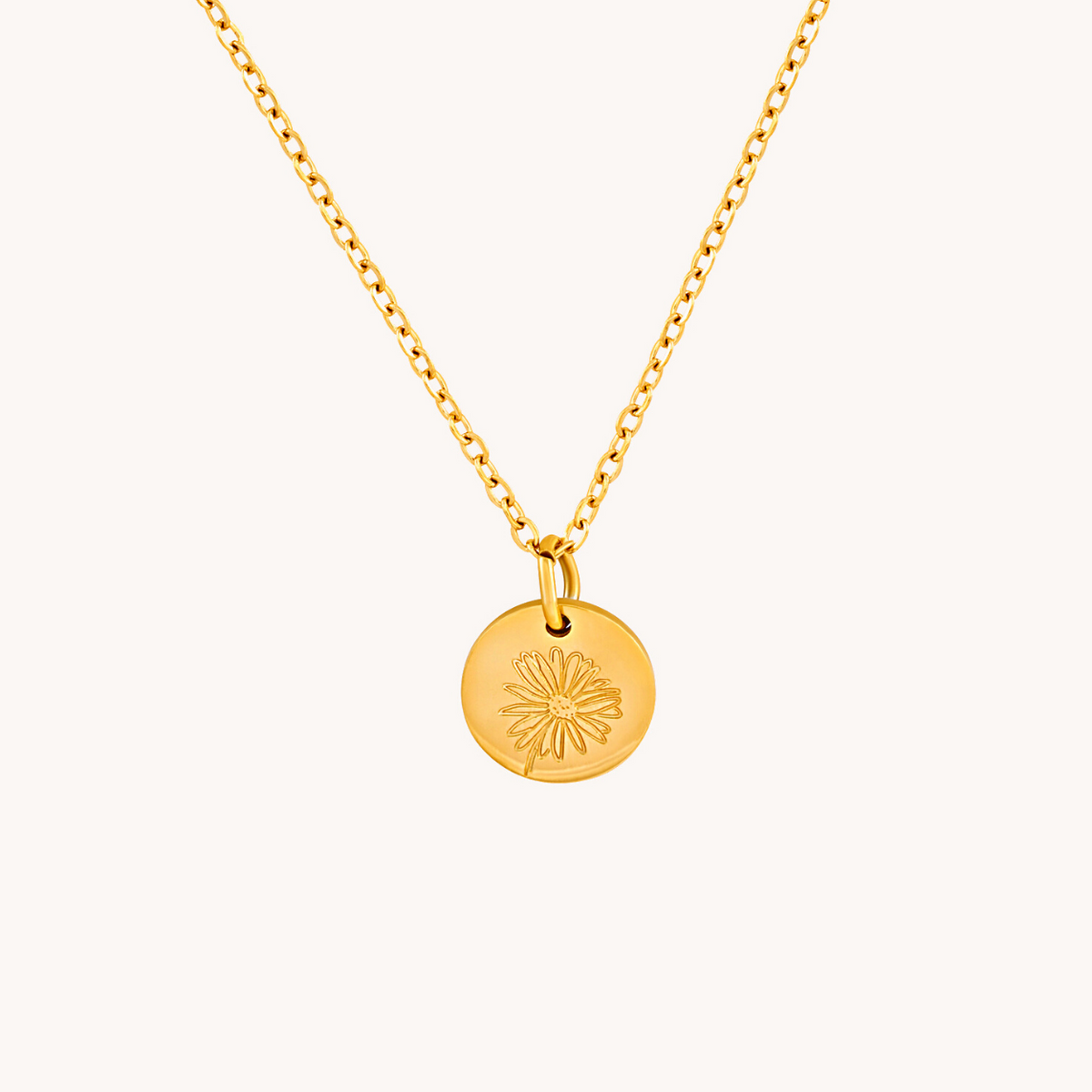 April Daisy Gold Birthflower Necklace