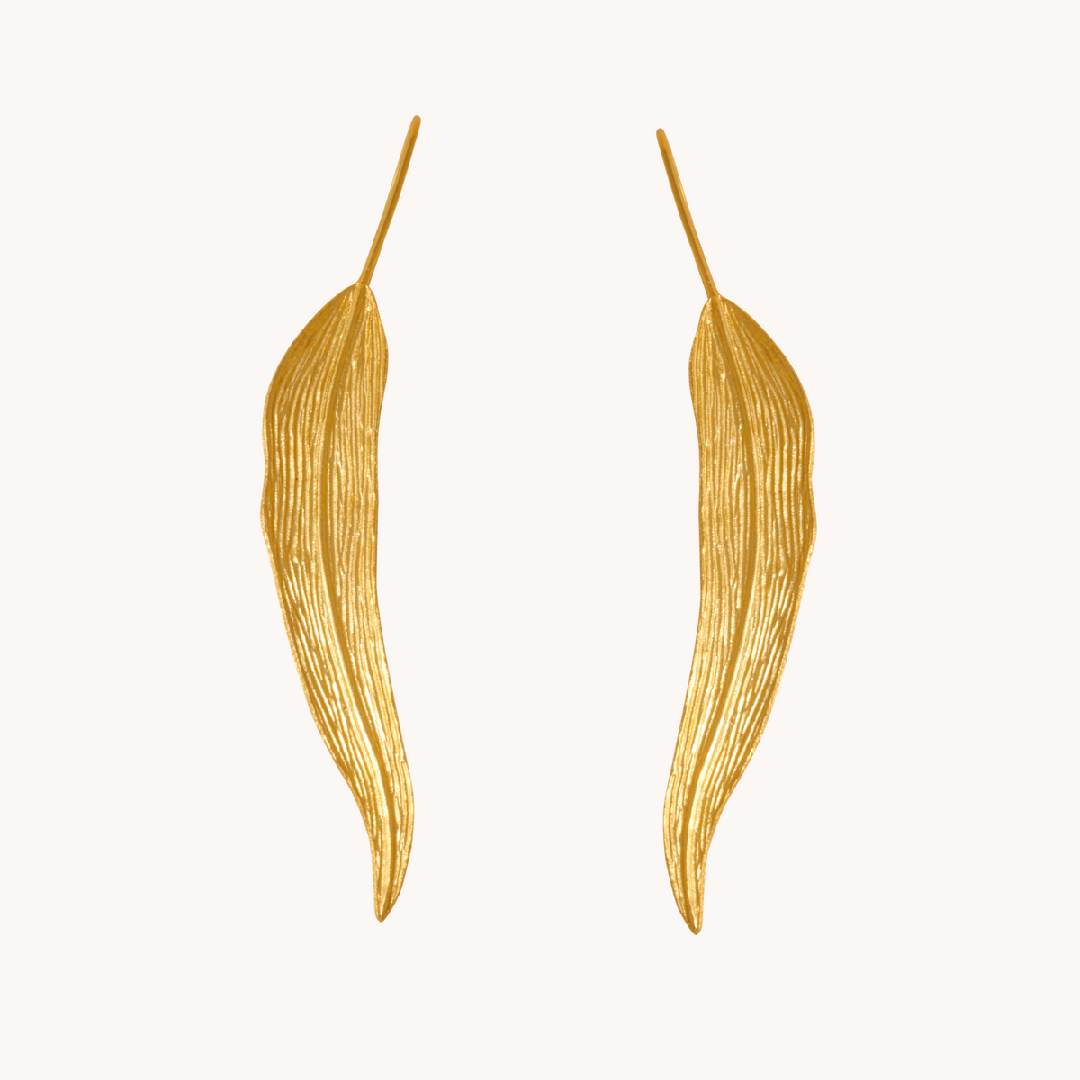 Mango Leaf Gold Earrings