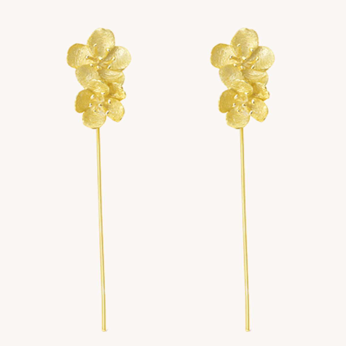 Sakura Gold Drop Earrings