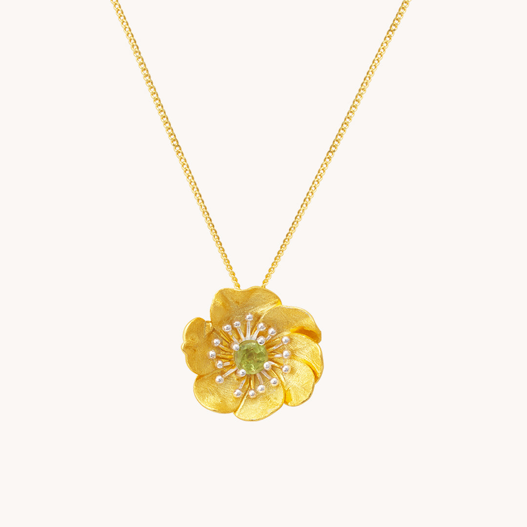 Anemone Gold Pendant with Chain